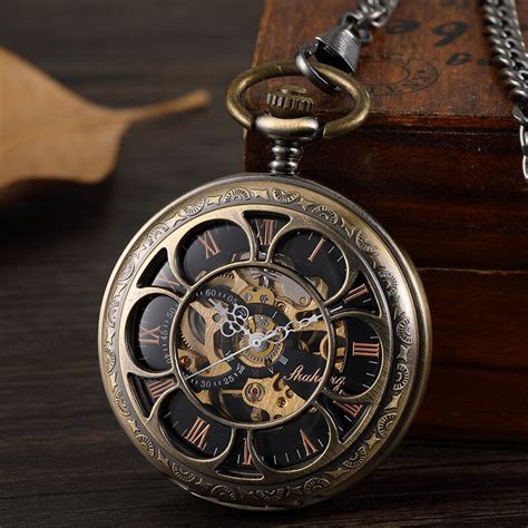 Reloj Mec Nico De Bronce Para Hombre Cron Grafo De Bolsillo Con Esfera