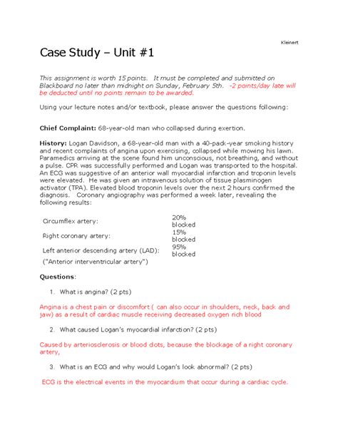 122 Case Study Unit 1 Kleinert Case Study Unit This Assignment