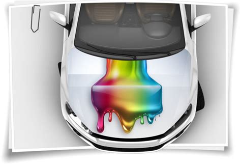 Motorhaube Auto Aufkleber Bunt Regenbogen Tropfen Abstrakt Steinschlag