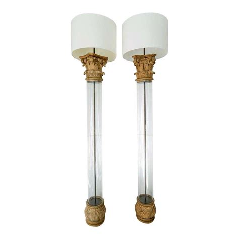 Art Deco Style Chrome And Lucite Floor Lamp With Frosted Glass Shade For Sale At 1stdibs Art