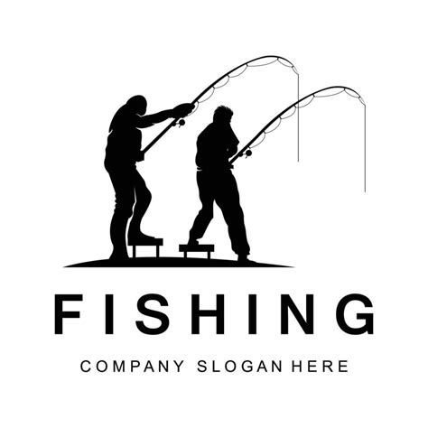 Fishing Logo Design Fish Hunting Vector Illustration Vector