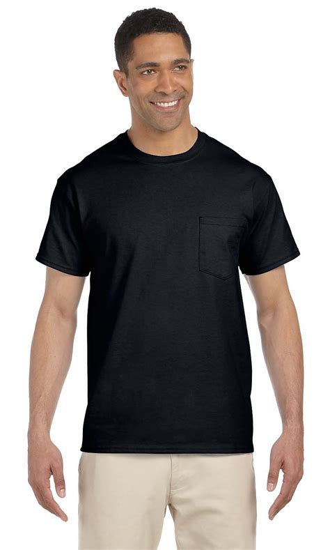 The Gildan Adult Ultra Cotton Oz Pocket T Shirt Black Xl