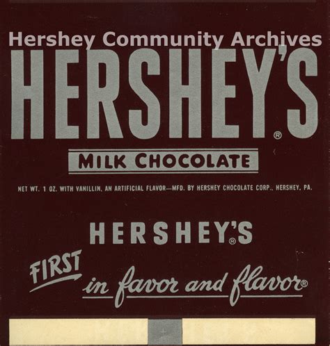 Hershey’s Milk Chocolate: Bar Wrappers Over the Years – Hershey Community Archives