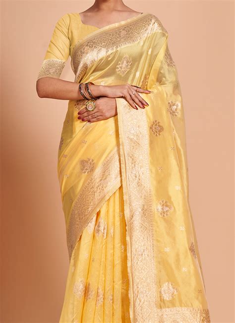 Shop Yellow Sarees Online Purchase Yellow Sarees Online