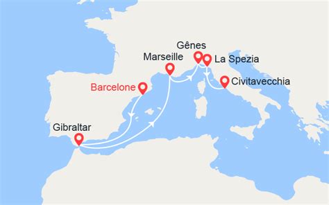 Croisière Espagne Italie France 8 jours départ Barcelone Princess