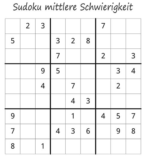 Sudoku Kostenlos Ausdrucken Gratis Sudoku R Tsel Mittlere Schwierigkeit