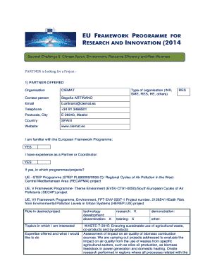 Fillable Online Kpk Gov PartnerSearch Form Partner For Project CIEMAT