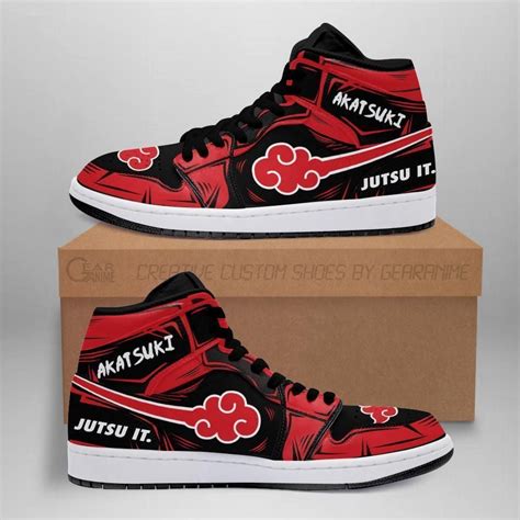 Akatsuki Cloud Sneaker Boots J1 Jutsu It Naruto Air Jordan 1 Anime