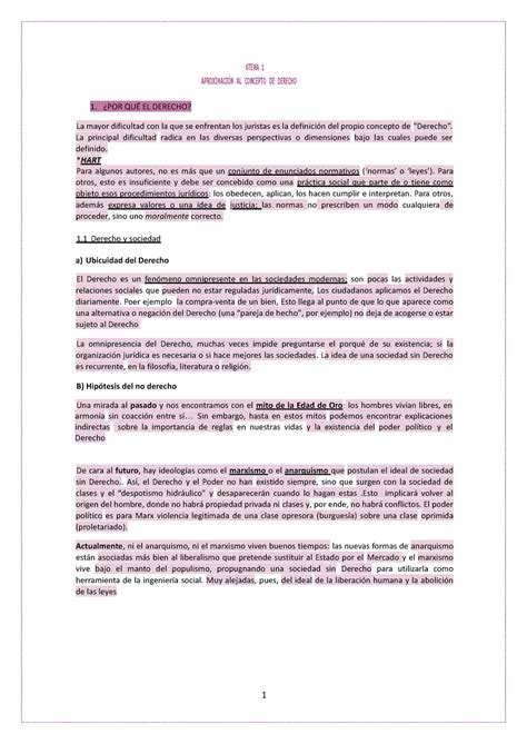 TEMA 1 Resumido 6TEMA 1 APROXIMACIÓN AL CONCEPTO DE DERECHO 1 POR