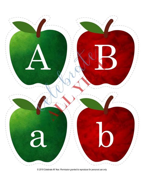 Printable Apple Alphabet Set – Celebrate All Year