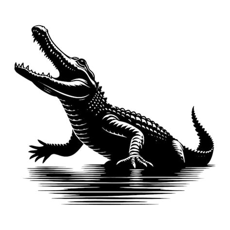 Premium Vector Alligator Silhouette Vector Illustration