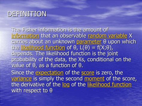 PPT - FISHER INFORMATION PowerPoint Presentation, free download - ID ...