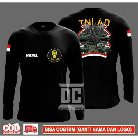 Jual Kaos Tni Ad Lengan Panjang Terbaru Bjsa Custom Logo Dan Nama