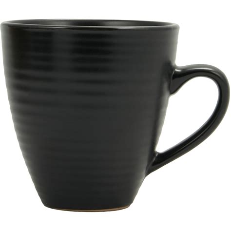 Set Of Nera Ribbed Mugs Black Wilko