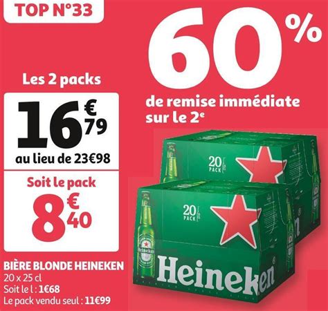 Promo Heineken bière blonde chez Auchan