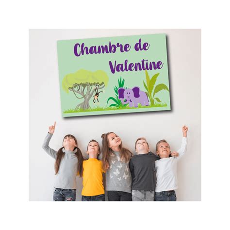 Plaque de chambre pour enfant thème Jungle Plaque Cadeau