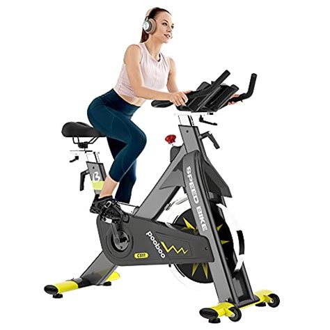 Pooboo Commercial Indoor Exercise Bike Stationary Bike Belt Drive Indoor Cycling Bike With 48 Lb