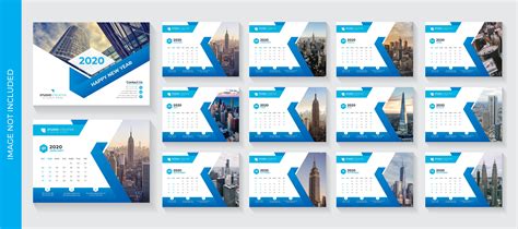 Blue Angle Design Corporate Desk Calendar Template 692077 Vector Art at Vecteezy