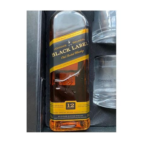 Pachet Cadou Whisky Johnnie Walker Black Label 12 Y Set Cu 2 Pahare