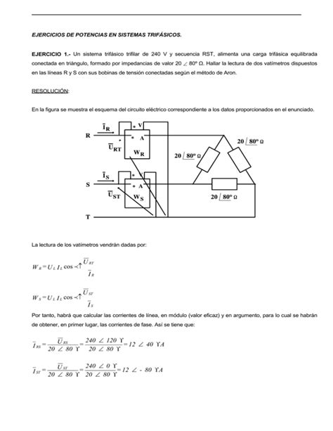 Ejercicios De Potencias En Sistemas Trif Sicos