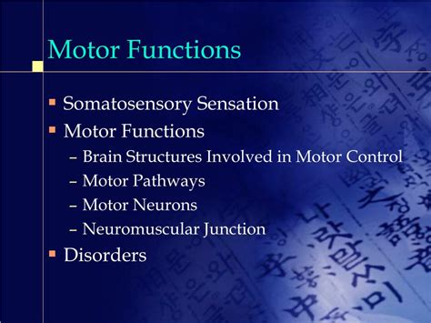 Ppt Somatosensory Sensation And Motor Functions Powerpoint Presentation Id 7043654