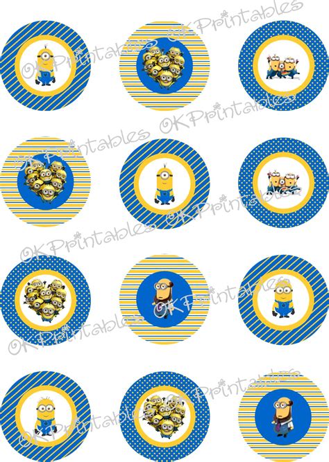 Minions Despicable Me Cupcake Toppers Printable Minion Circles