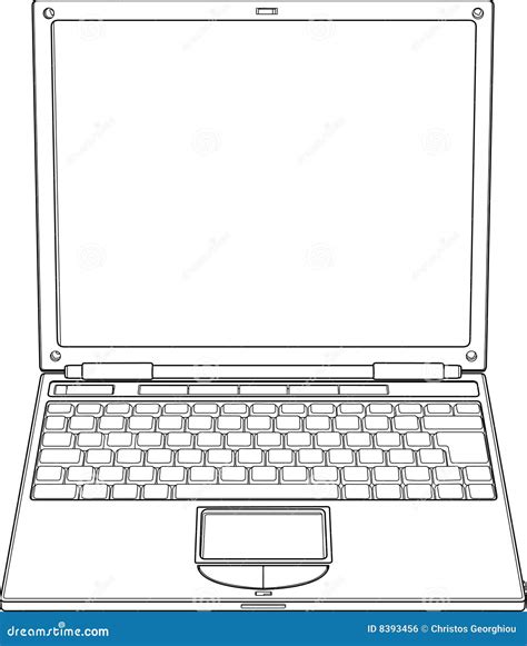 Laptop Outline Vector Illustration Stock Vector Illustration Of