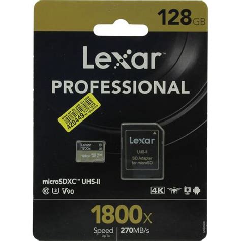 Карта памяти Lexar Professional 1800x microSDXC V90, UHS-II Class 3 (U3 ...