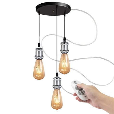 Fsliving Remote Control Lights Ceiling Mounted Swag Pendant Light