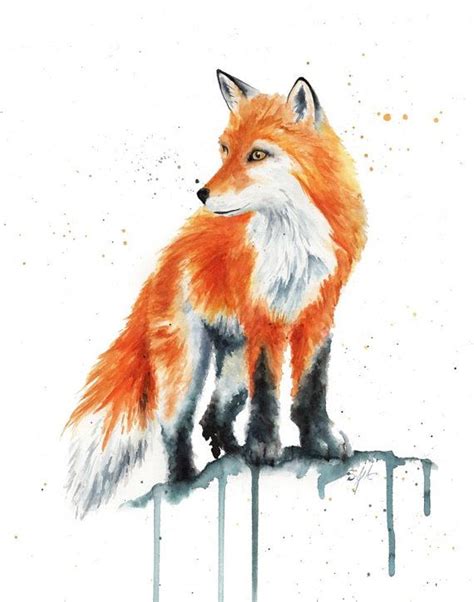 Archival Fox Watercolor Print Fox Art Red Fox Fox Print Etsy Fox Painting Watercolor Fox