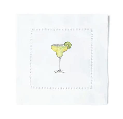 Linen Cocktail Napkin Margarita Classic Printed Cocktail Etsy