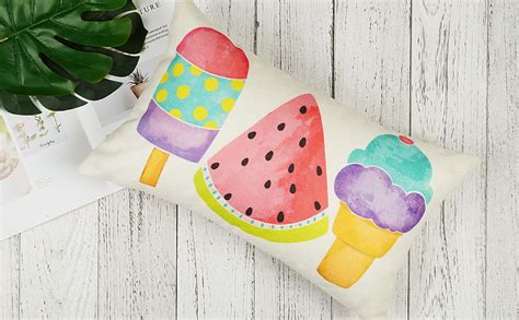 Onway Summer Lumbar Pillow Cover 12x20 Watercolor