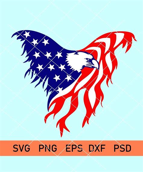 American Flag Eagle Svg 4th July Svg Clipart Cut File Silhouette