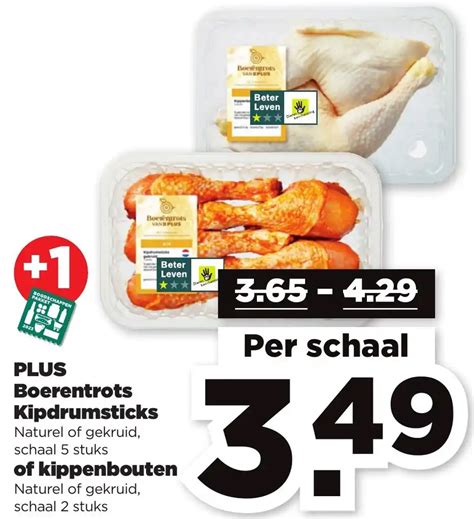 Boerentrots Kipdrumsticks Of Kippenbouten Aanbieding Bij Plus