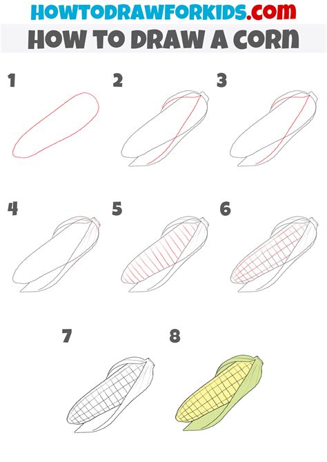 How To Draw A Corn Easy Drawing Tutorial For Kids