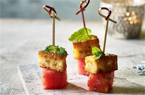 10 best canapé recipes | Tesco real food, Vegetarian canapes, Halloumi