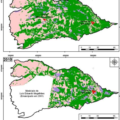 Mapa De Classificação Do Uso E Cobertura Do Solo De 2000 A 2010 Download Scientific Diagram