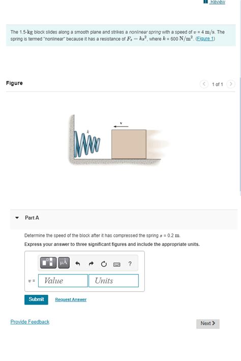 Solved The Kg Block Slides Along A Smooth Plane And Chegg