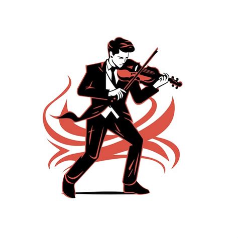 Violinista Tocando Violino Em Ilustra O Vetorial De Fogo Em Fundo