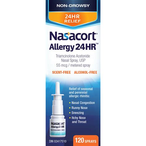 Nasacort Allergy 24hr 120 Sprays Intranasal Corticosteroid For 24