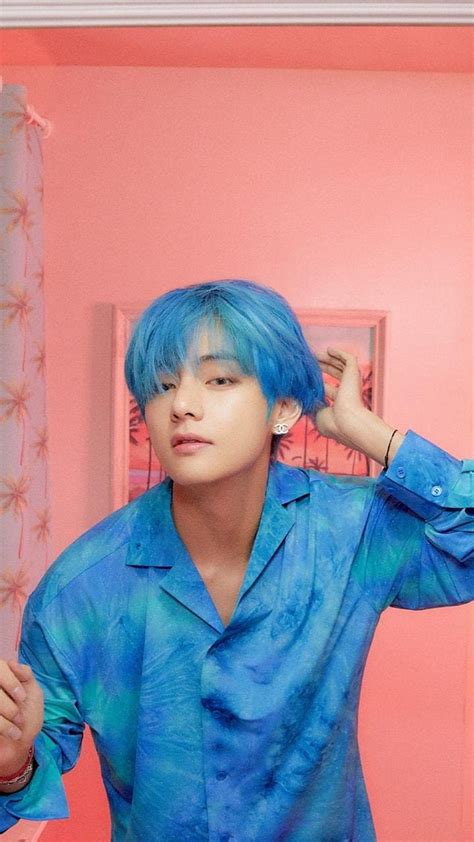 De Taehyung Taehyung Cabello Azul Fondo De Pantalla Del Teléfono Pxfuel