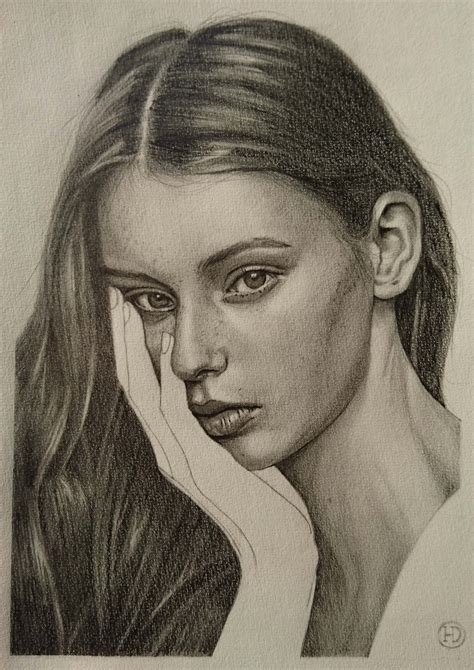 Portrettekening Van Lauren De Graaf Nederlands Model Portrait