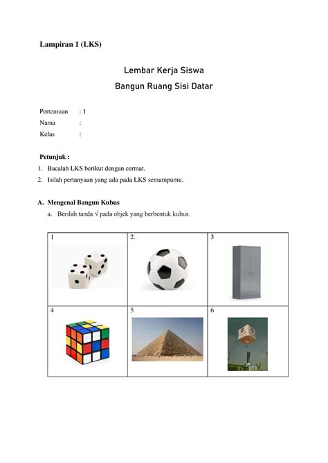 Mengenal Bangun Ruang Kelas 1 Worksheet Riset Images And Photos Finder