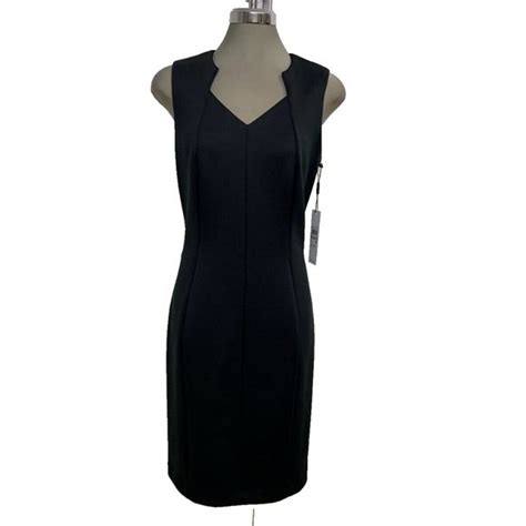 Calvin Klein Dresses Nwt Calvin Klein Elegant Black Fancy Neckline Sheath Dress Size 2