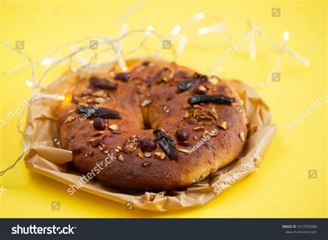 Typical Portuguese Fruit Cake Bolo Rainha Stock Photo