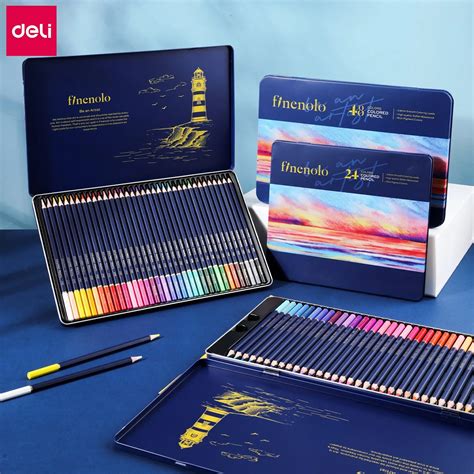 Deli Ensemble De Crayons De Couleur Professionnels Crayons Croquis