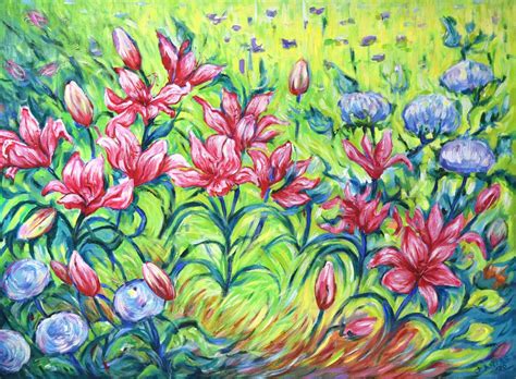 Original Lilies Large Painting Lilie Flowers in a Spring - Etsy