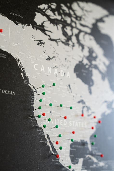 Push Pin World Map Personalized Travel Map Custom Modern Etsy