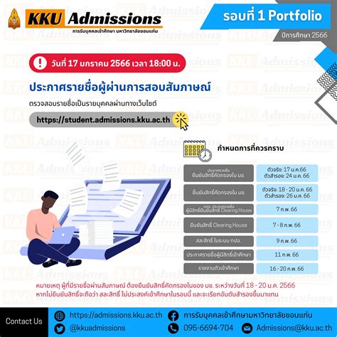 ประกาศรายชื่อผู้ผ่านการสอบสัมภาษณ์ รอบที่ 1 Portfolio ปีการศึกษา 2566