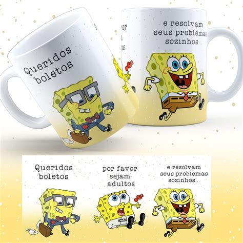 Arte Caneca Bob Esponja Queridos Boletos Arquivo Digital Elo7